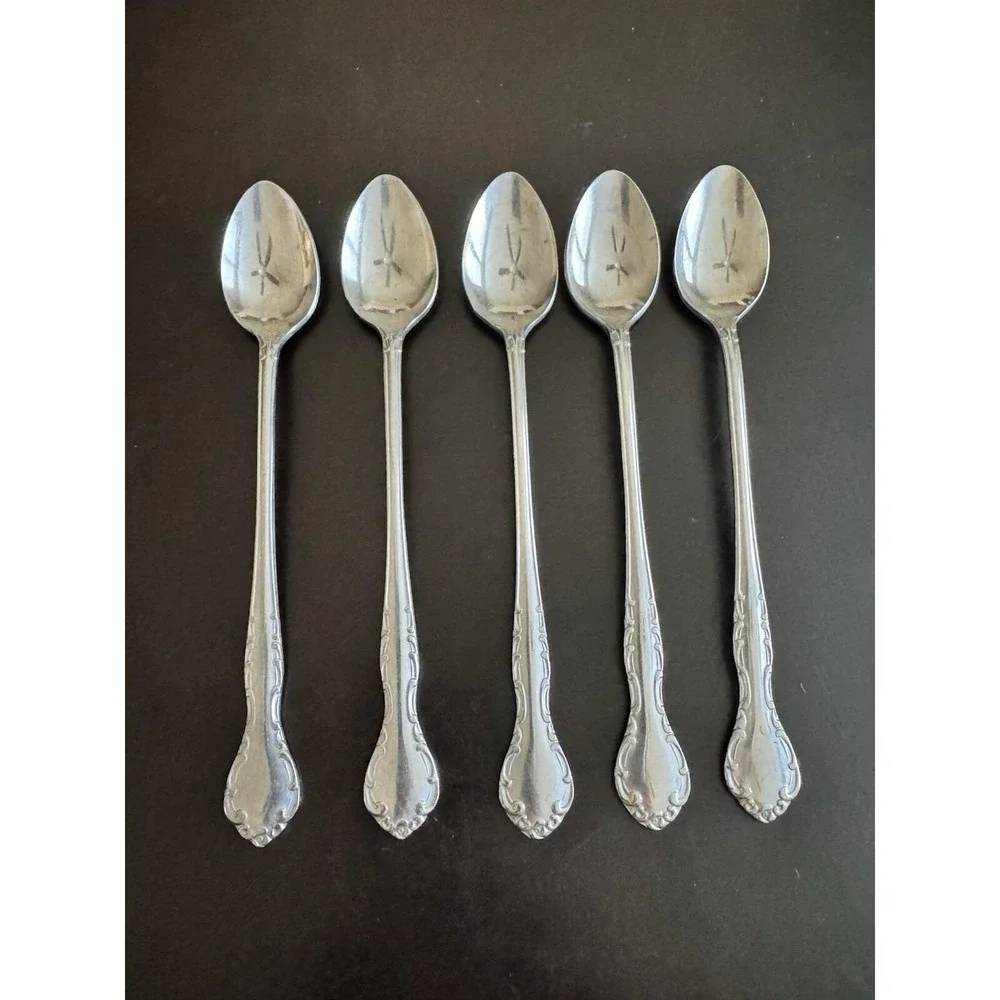 Queens Court Japan Stainless ICED‎ TEASPOON LOT OF 5